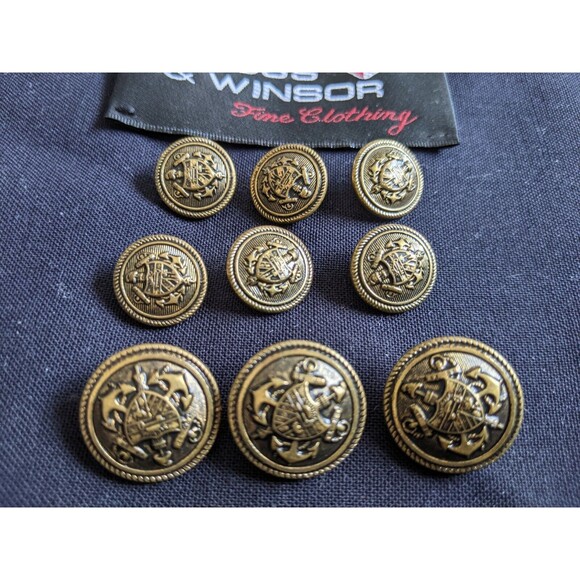 Waterbury shield 9 copper TWO-TONE Set 10 Blazer Suit Jacket Replacement Buttons - Picture 1 of 7